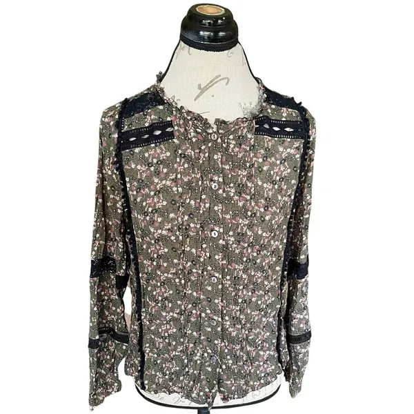DOLAN Anthropologie Lorien Lace Peasant Blouse Small Fall Boho Chic Whimsigoth - Image 2