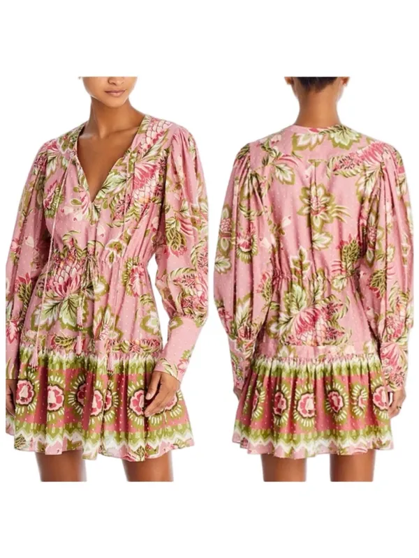 Farm Rio Aura Pink Mini Dress Sz M - Image 2