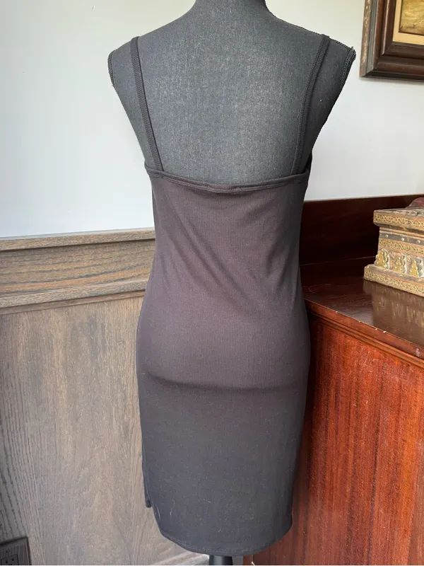 21 Saints Women's Black Ruched Front Cutout Dress nwt large - Image 4