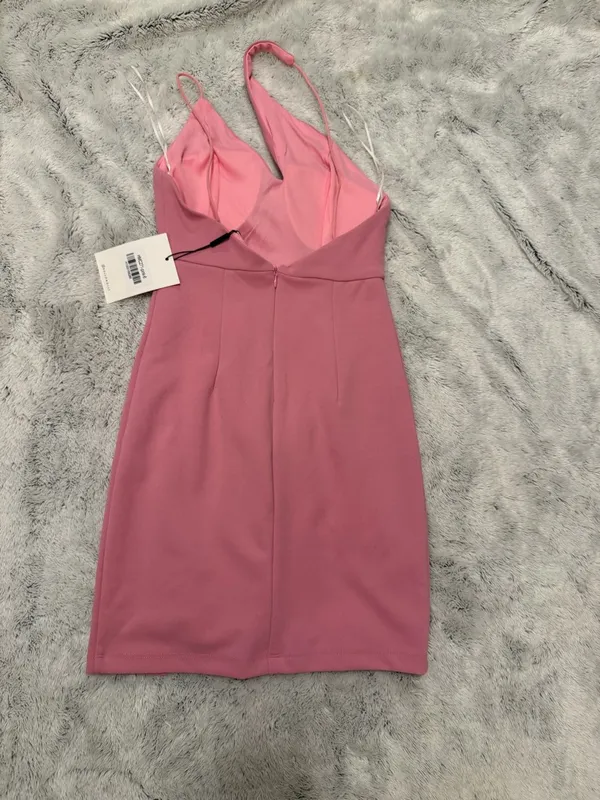 Hello Molly Dusty Pink V-Neck Mini Dress - Image 5