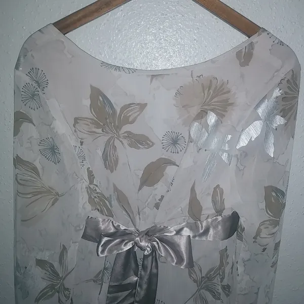 Unique Spectrum XL Fairy Pink Soft Floral Satin Ribbon Trim Tie Top - Image 3