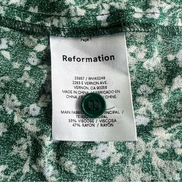 NWT Reformation Zelda Dress Emerald Green Midi Dress Prairiecore Size 10 - Image 13