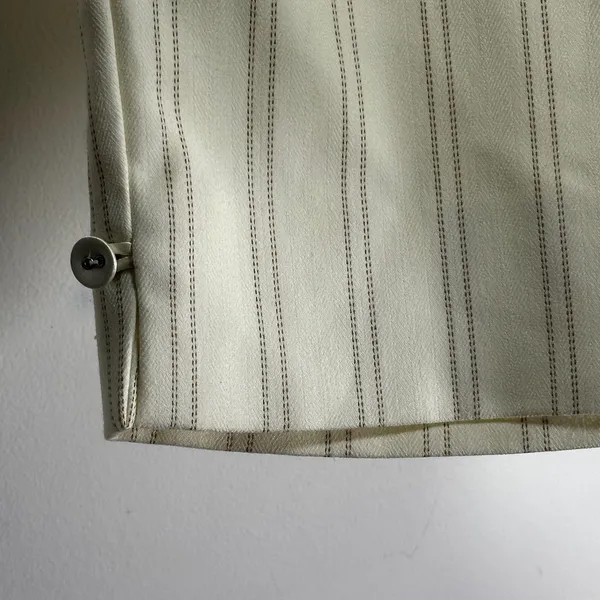 White House Black Market Pinstripe Capri Pants Cream Brown Size 6 Cropped‎ - Image 5