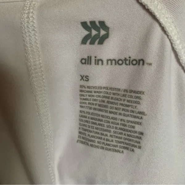 All in Motion White Rear Pleated Curved Tee XS - Image 3