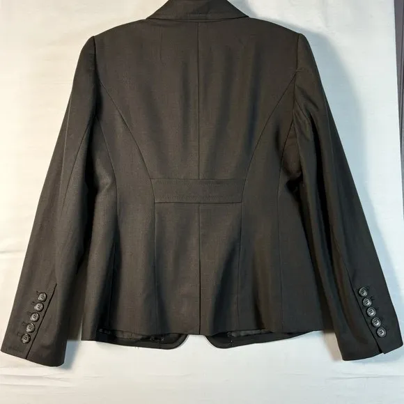 The Limited Brown Two Button Blazer pockets faux belt on‎ back work casual 8 - Image 2