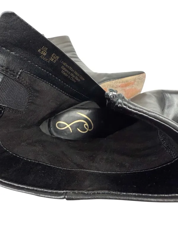 Sam Edelman Anika Black Leather Square Toe Heeled Ankle Boot Size 8.5 - Image 13