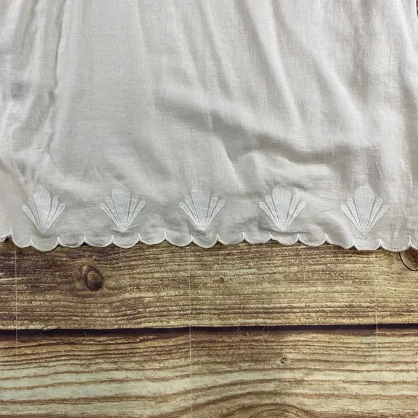 Calypso St Barth Midi Sleeveless Dress Cream Embroidered Linen Blend Pockets S - Image 11