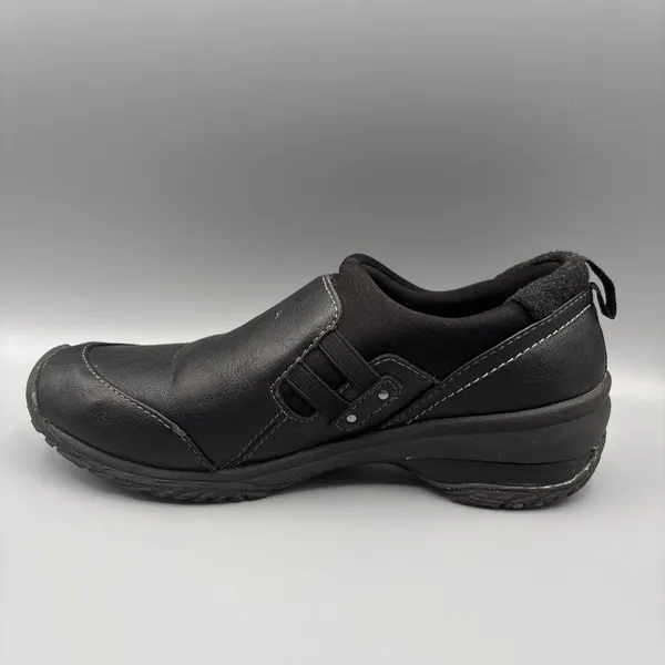 JBU Endeavor Shoes Womens Size 7 Black Leather Slip on Loafer Comfort Basic Clog - Image 6