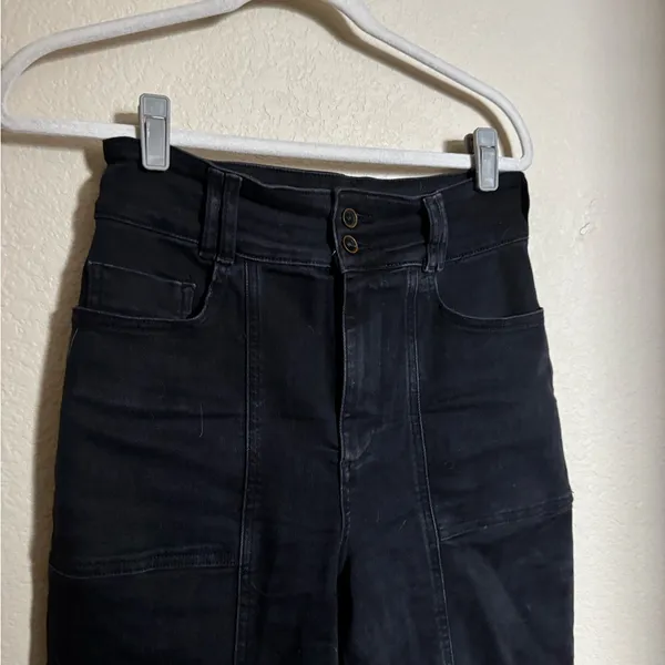 Anthropologie Pilcro The Skipper Seamed High-Rise Cropped Wide-Leg Jeans‎ Sz 28 - Image 5