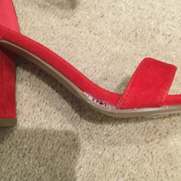 Bonnibel NEW Red Faux Suede Block/Chuck Heels Shoes - Size 6 - Image 6