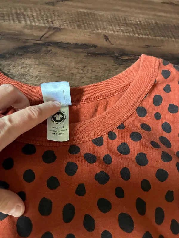 Hanna Andersson 2-piece pajama set in the Black Spots on Amber Wood print 100% organic cotton Size XL - Image 4