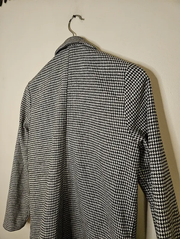 Ambiance Outerwear Black White Houndstooth Jacket Coat Business Casual Neutral - Image 5