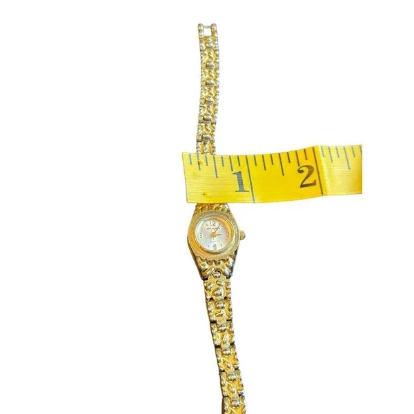 Millar Women's Quartz Watch Gold-Tone Textured Band Stainless Steel Back 7" - Image 8