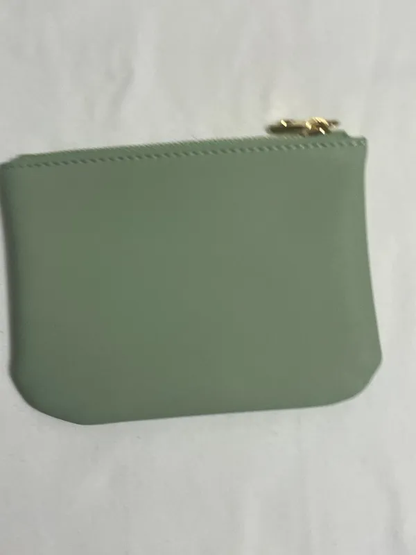 Chelmon Sage Green Faux Leather Zip Coin Purse Pouch Wallet Minimalist Gold Zip - Image 5