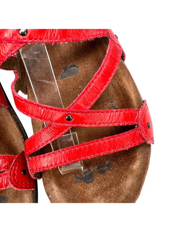 Dansko Jolie Red Leather Strappy Sandals Size 37 EU 6.5-7 US Comfort Resortwear - Image 13