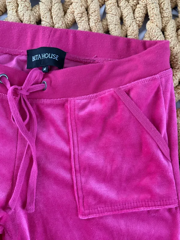 Beta House Velour Pink Sweatpants - Image 3