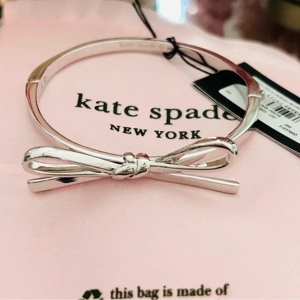 kate spade Silver Bow Bangle NWT - Image 3