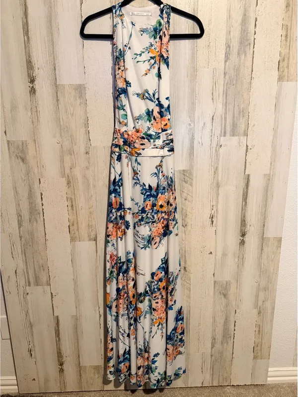 Trafaluc Zara Taller Medium Floral Maxi Dress Sleeveless Boho Romantic - Image 3