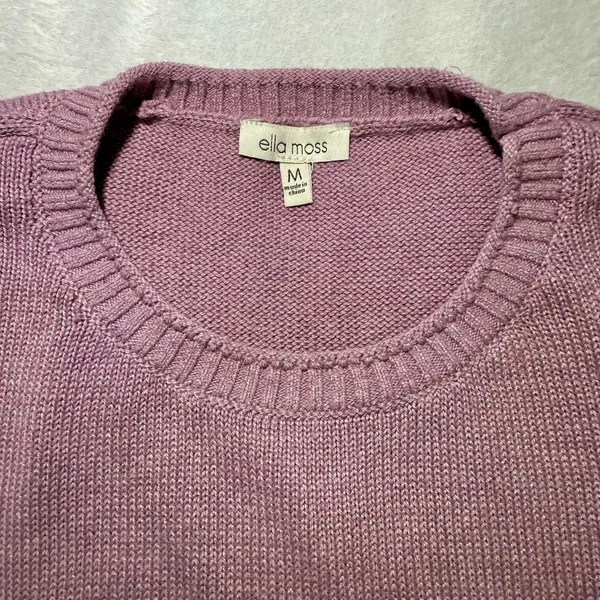 Ella Moss Women's Crewneck Super Soft Cozy Long Sleeve Sweater‎ Purple Size M - Image 6