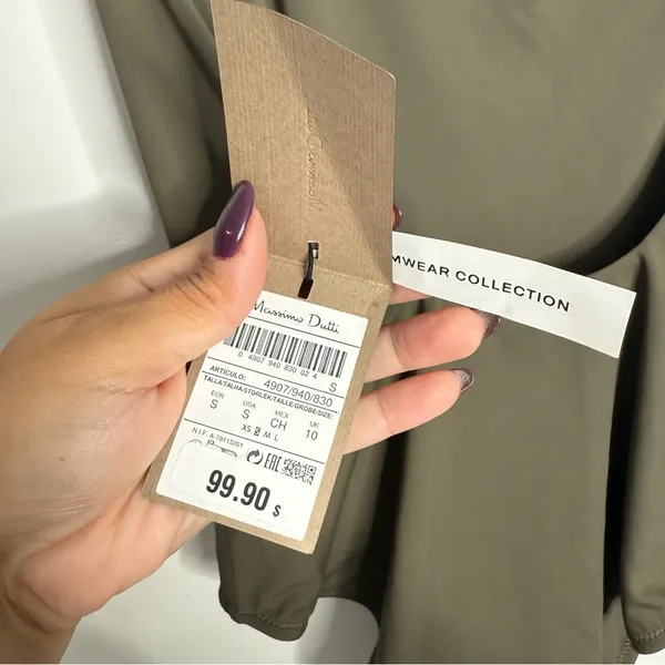NWT Massimo Dutti One Piece‎ Swimsuit Straight Neckline Olive Green Size Small - Image 5