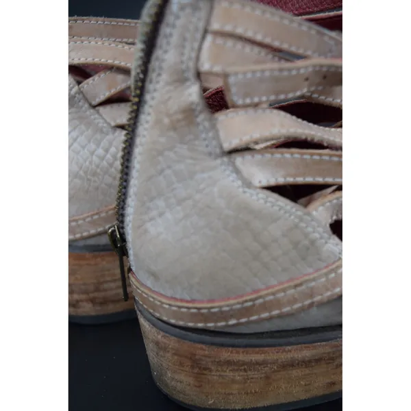 Freebird by Steven "Stair" Strappy Ankle Boots Women Tan Leather Distressed Boho - Image 5