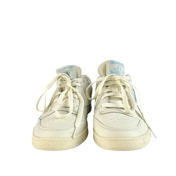 Reebok CLUB MEMT Women's Cream White Leather Lace Up Low Top Sneakers Shoes Sz 8 - Image 2