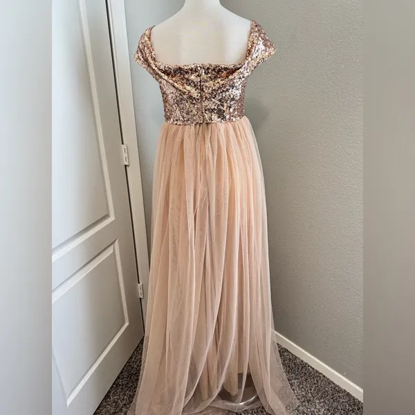 Faeriesty Sequin Bodice Tulle Prom Dress‎ Off Shoulder Formal Gown Evening Party - Image 5