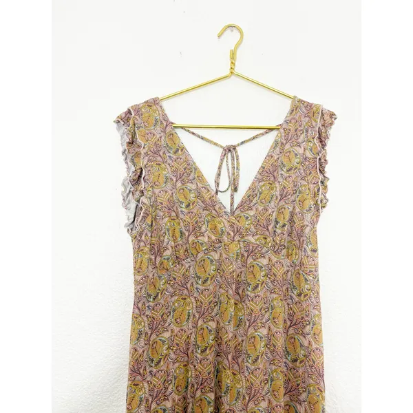 Anthropologie Matilda Ruffled Jumpsuit Size Medium Floral Jersey Bohemian - Image 4