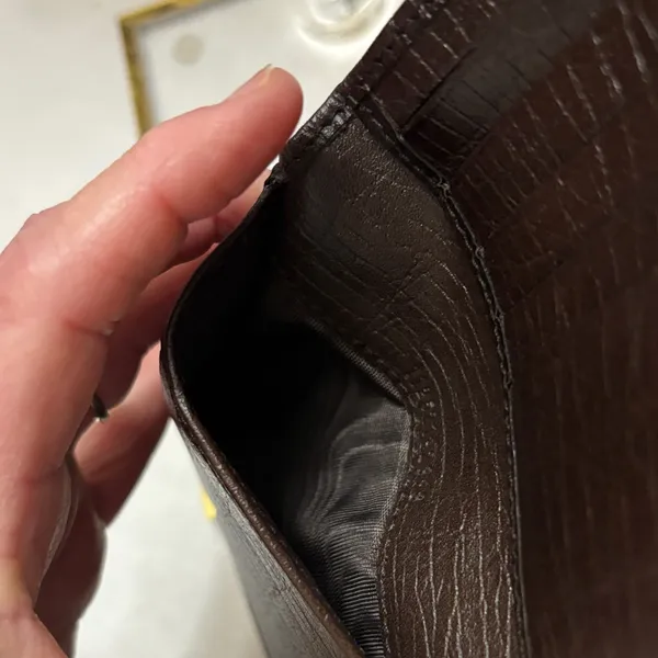 Gucci Tan Monogram Wallet with Bamboo Detail - Image 7