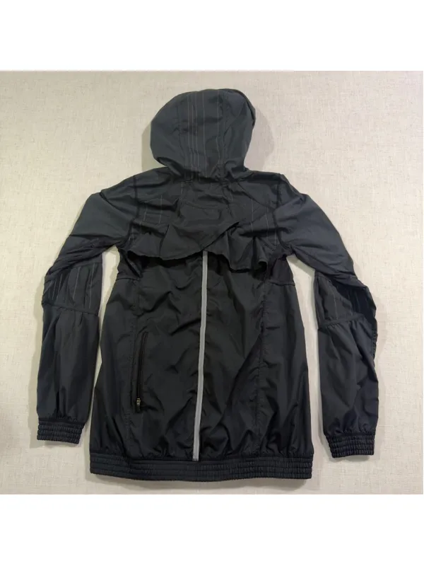 Lululemon Women’s 4 Black Half Zip Hooded Running Windbreaker Pullover Jacket - Image 10
