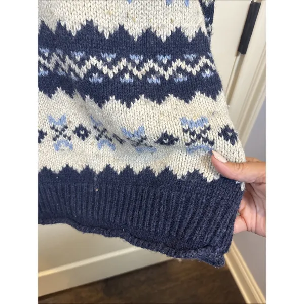 St. Johns Bay Fair Isle Nordic Women Sz Large Wool Blend Sweater Cottagecore Ski - Image 5