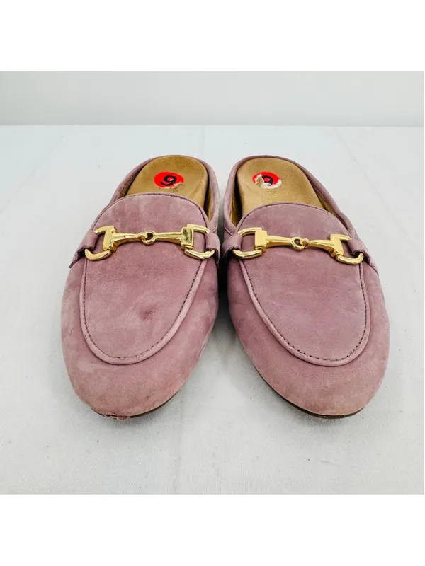 Vionic Lavender Adeline Loafers Slip On Genuine Suede Gold Bit Detail Flats Sz 6 - Image 4