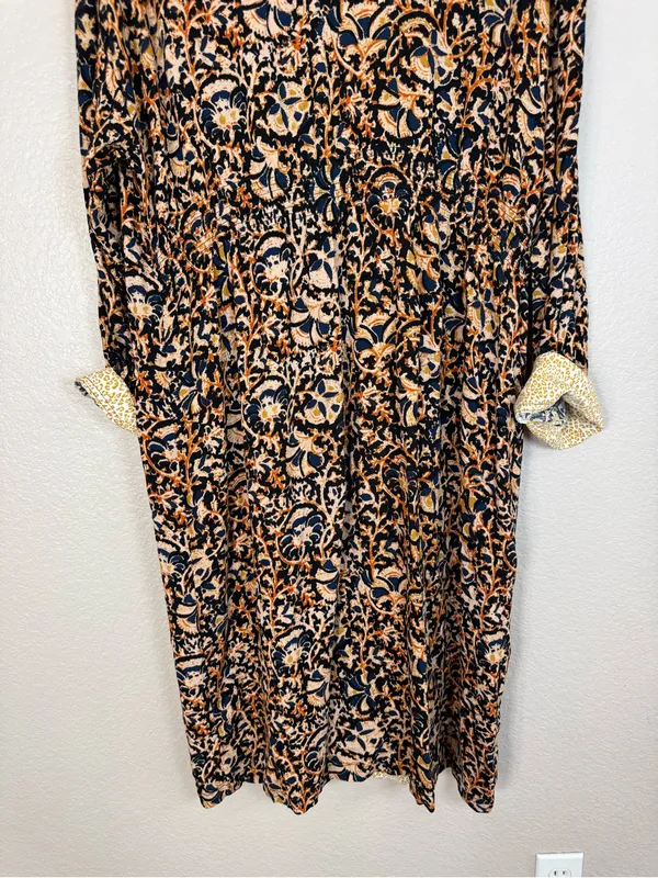 Free People Wild Nights Duster Kimono Black Floral Leopard Combo size Large $168 - Image 13