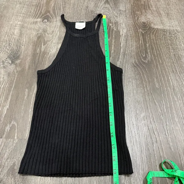 essentials by Full Tilt Black Ribbed High Neck Cropped Tank Top - Image 5