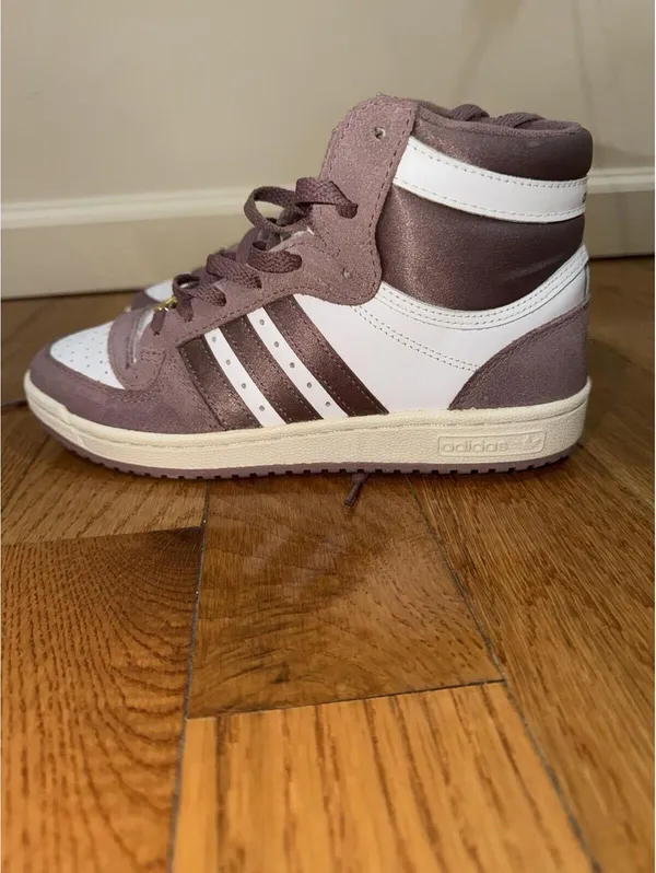 Size US 7 Women’s Adidas Top Ten RB High Casual Sneaker Shoe White Pink. - Image 3