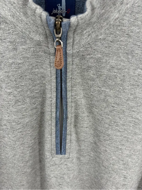 Johnnie-O sully heathered gray quarter zip men’s L preppy pullover performance - Image 3