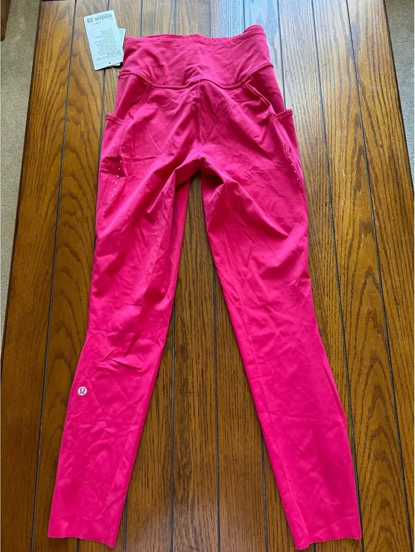 Lululemon Fast & Free High Rise 25” With Pockets Mulberry Spark Size 6 NWT - Image 3