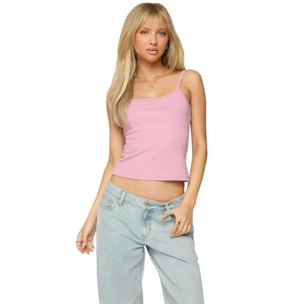 NWT Edikted Womens Knit Deanna Tank Top S16583 Pink XL - Image 3