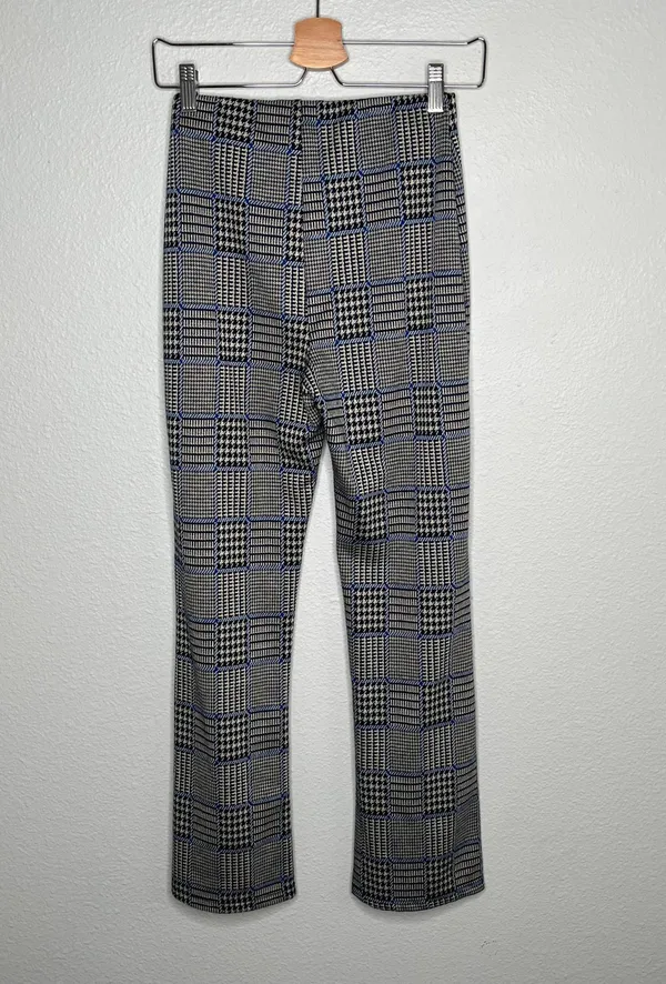 plaid houndstooth flare leg pants size Small - Image 7