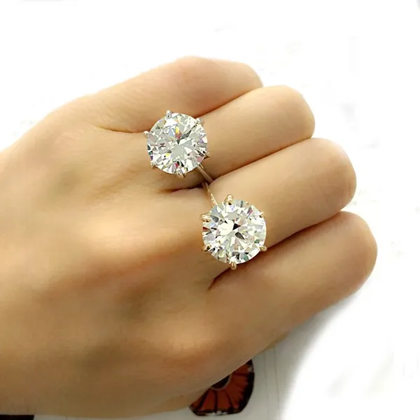 Single Solitaire Real 925 Silver 5ct Diamond Ring - Image 7