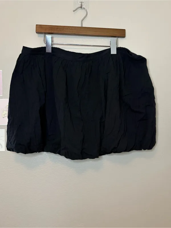 Aerie black bubble skirt plus size 2X XXL cotton ribbed summer casual preppychic - Image 2