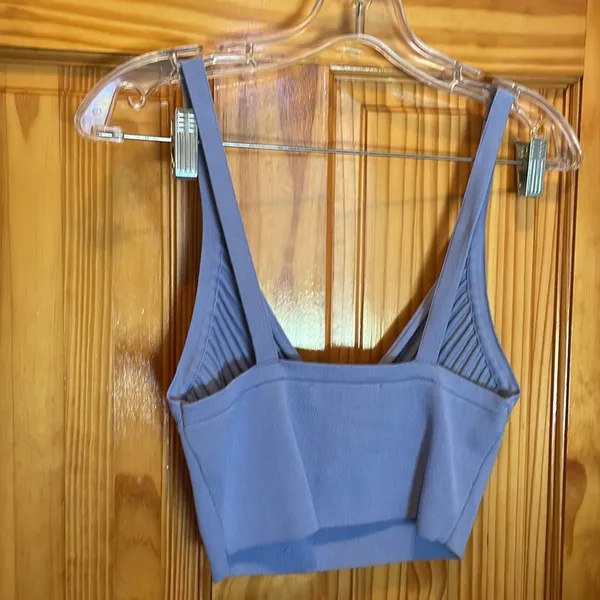 ZARA light blue knit crop top M - Image 2