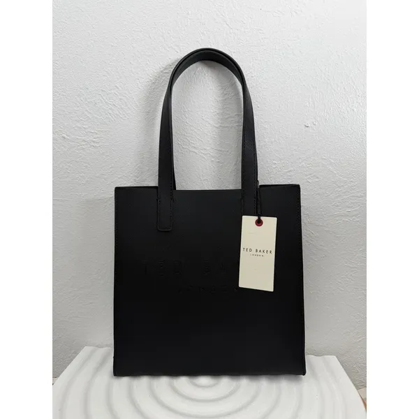 Ted Baker London The Icon Black Mini Tote Bag NWT Logo‎ Embossed - Image 3