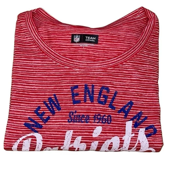 NFL Team‎ Apparel Womens New England Patriots Space Dye T-Shirt Red Size Large - Image 4