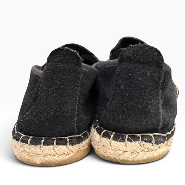 Free People Espadrille Slip On Shoes Womens 7.5 Black Suede Coastal Resort Boho - Image 7