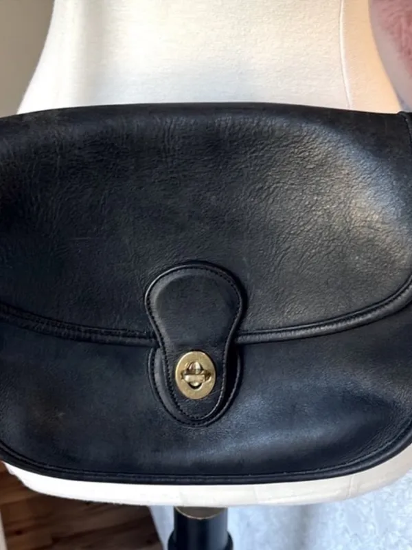Vintage Coach 9954 Prairie Bag Black Leather Purse - Image 3
