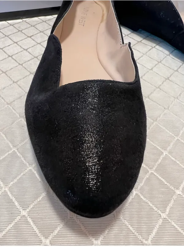 Nine West Black Suede Ballet Flats: Size 7.5 - Image 2