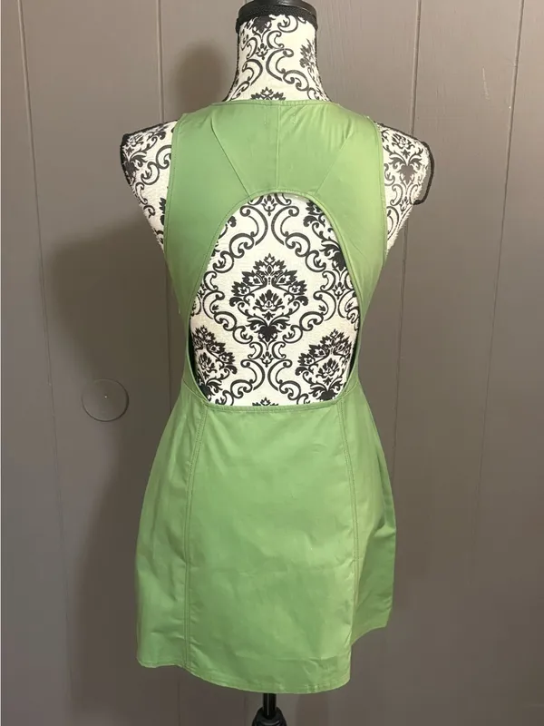 KIMCHI BLUE Sandy Open Back Green Button-Front Sleeveless Mini Dress - Image 5