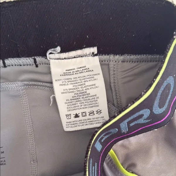 Nike Pro Gray Shorts with Neon and Purple Accents - Image 3