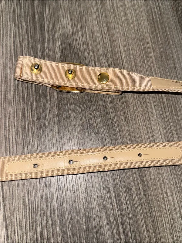Authentic Salvatore Ferragamo Beige Vara Bow Ribbon Belt - Image 8